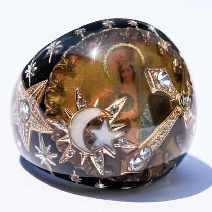 Midnight Madonna Ring - Black × Gold / #16