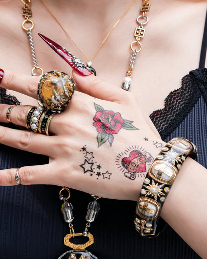 Midnight Madonna Ring - Black × Gold / #16