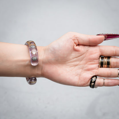 Mystic Eye Heart Bangle – Lavender Smoke