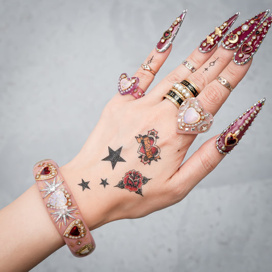 Celestial Heart Opal Bangle – Smoky Pink