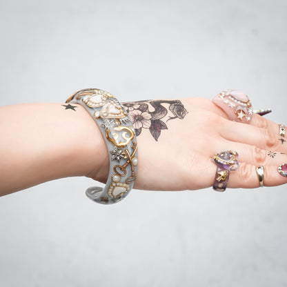 Secret Key Heart Bangle – Smoky Gray