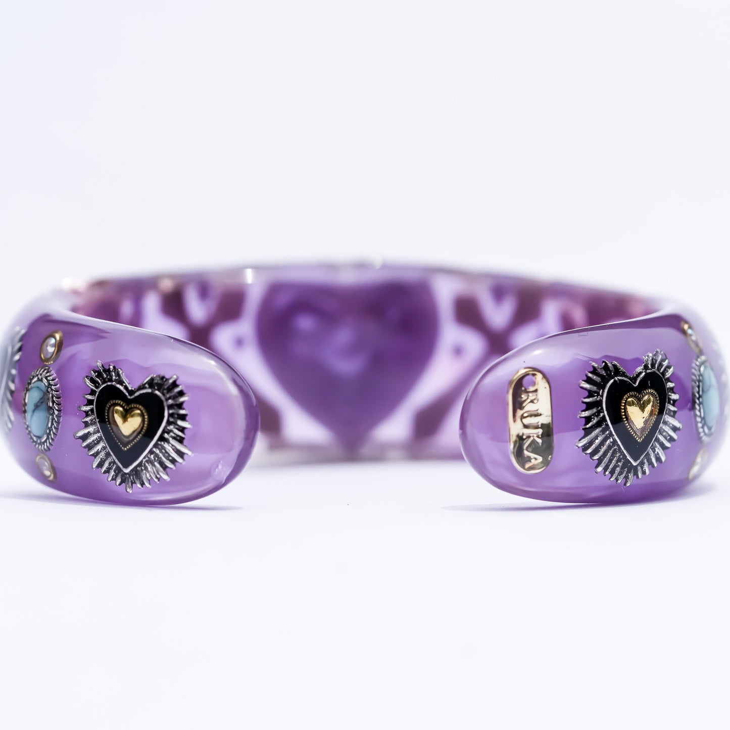 Sacred Eye Heart Bracelet - Smoky Purple × Gold × Silver