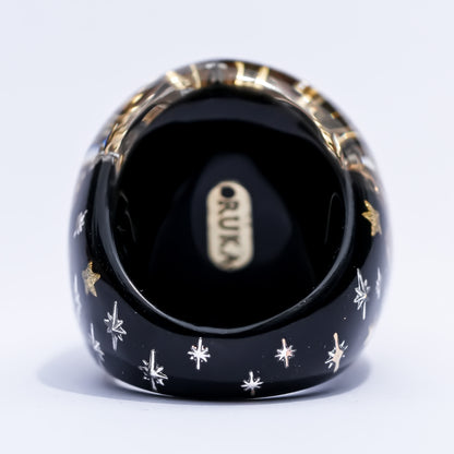 Starlit Vintage Cross Ring - Black / #12 #14