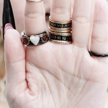 Mystic Eye Heart Ring – Jet Black / #10 #11 #18