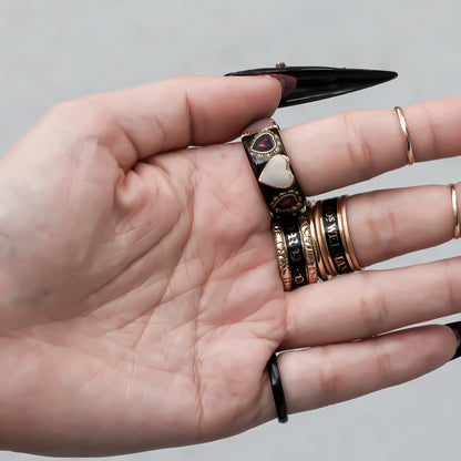 Mystic Eye Heart Ring – Jet Black / #10 #11 #18