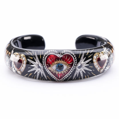 Mystic Eye Heart Bangle – Jet Black