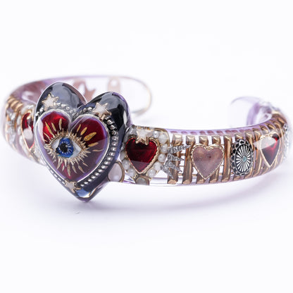 Mystic Eye Heart Bangle – Lavender Smoke