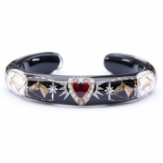 Royal Horse Heart Bangle – Jet Black