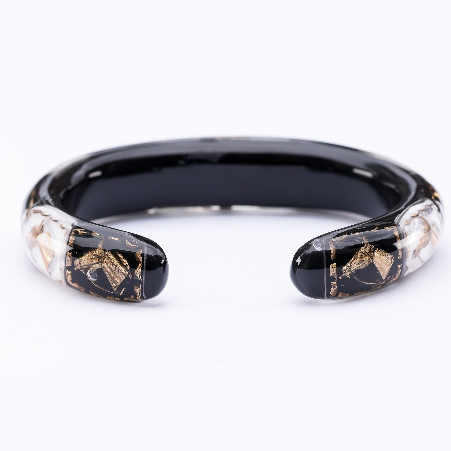Royal Horse Heart Bangle – Jet Black