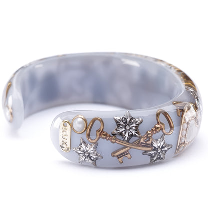 Secret Key Heart Bangle – Smoky Gray