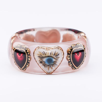 Mystic Eye Heart Ring – Smoky Pink / #11 #12