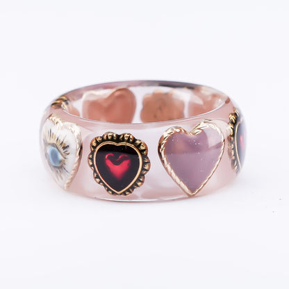 Mystic Eye Heart Ring – Smoky Pink / #11 #12