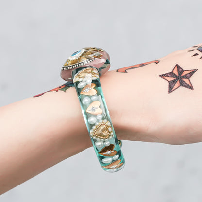 Sacred Heart Eye Bracelet - Smoky Pink × Mint Green