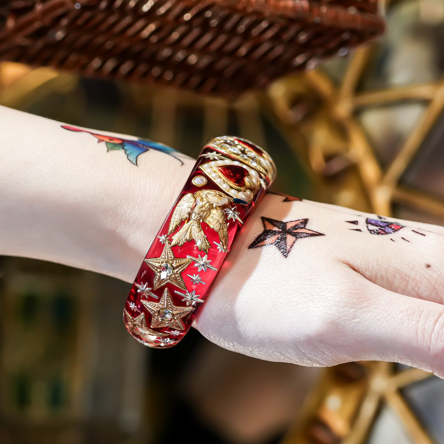 Sacred Heart Bracelet - Red × Gold