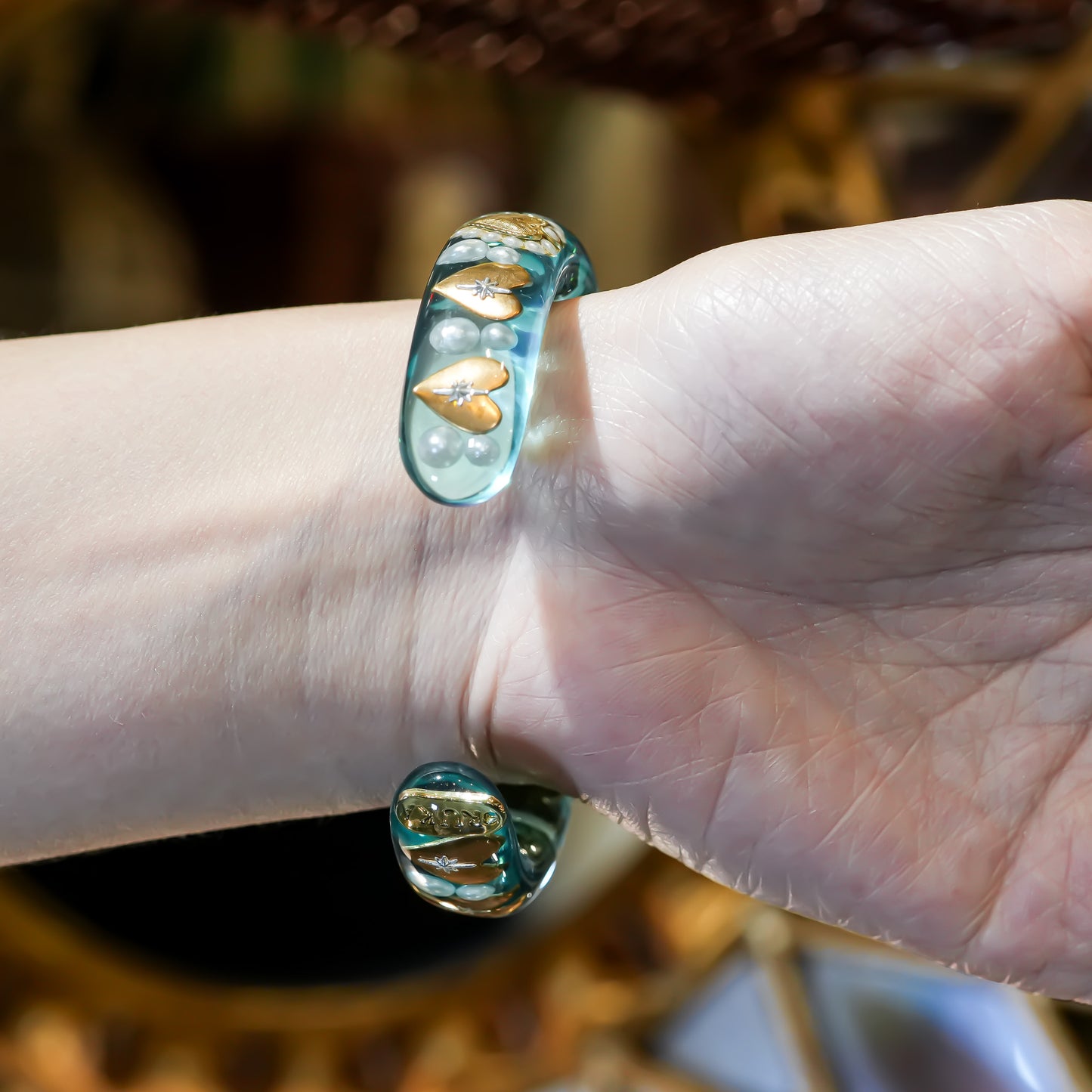 Sacred Heart Eye Bracelet - Smoky Pink × Mint Green