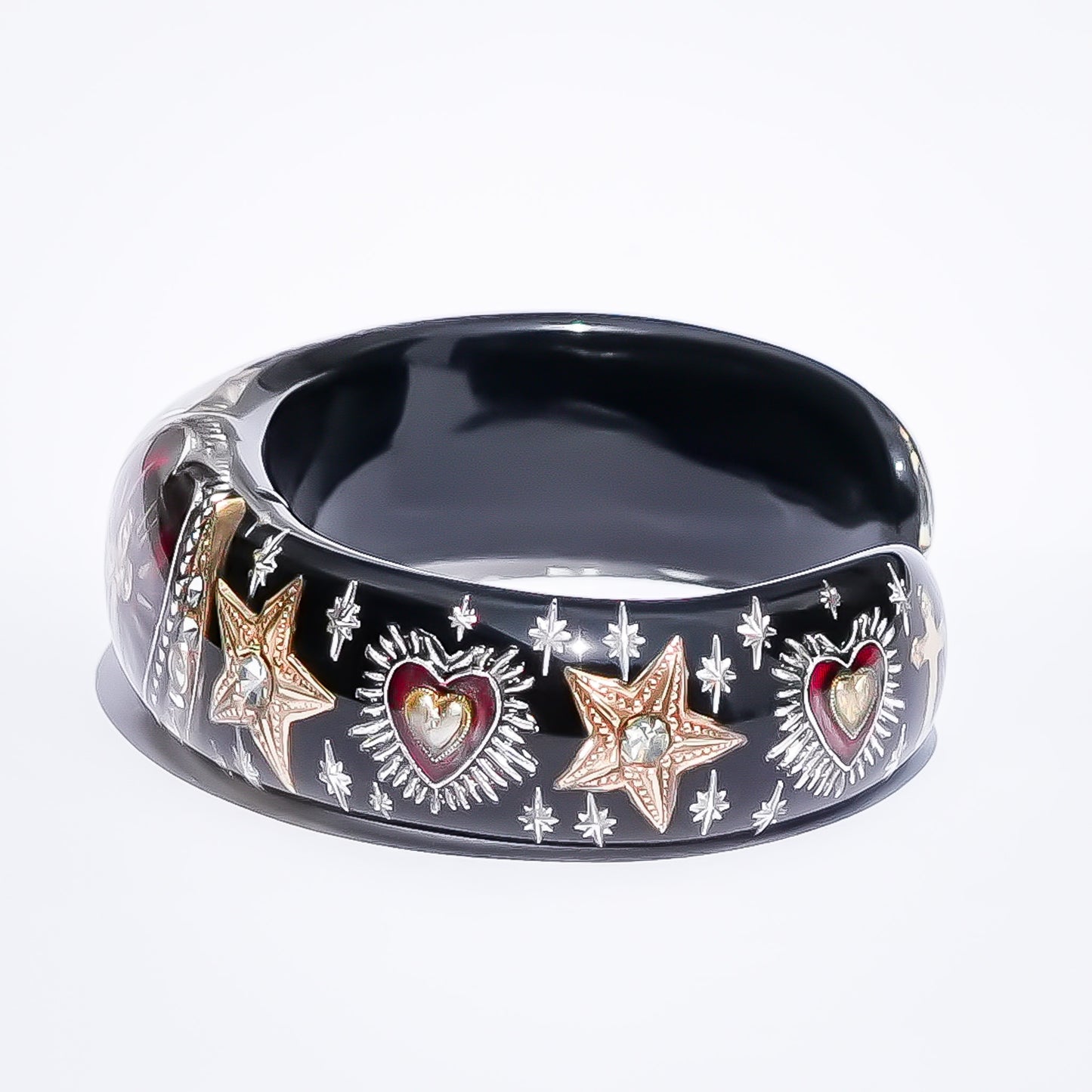 Sacred Heart Star Bracelet - Black × Red