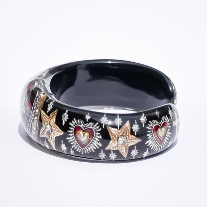 Sacred Heart Star Bracelet - Black × Red
