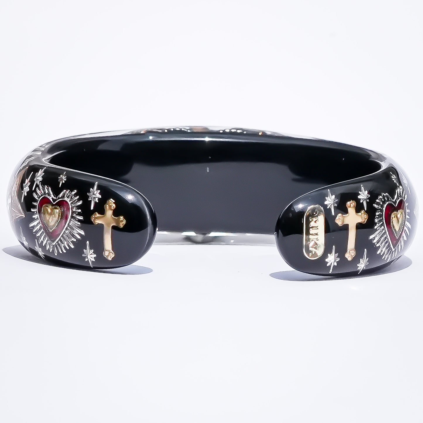 Sacred Heart Star Bracelet - Black × Red