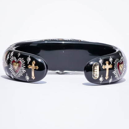 Sacred Heart Star Bracelet - Black × Red