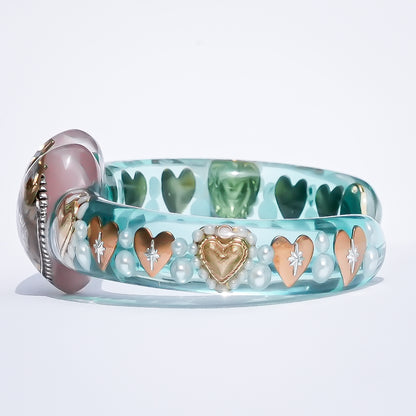 Sacred Heart Eye Bracelet - Smoky Pink × Mint Green