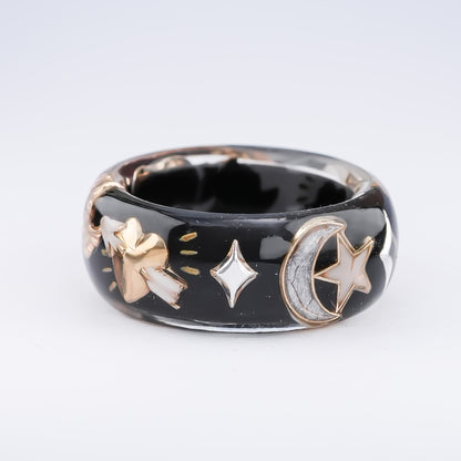 Cupid Heart Ring – Black × Red Heart / #11