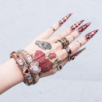 Cupid Heart Ring – Clear Dark Blue × Red Heart / #11