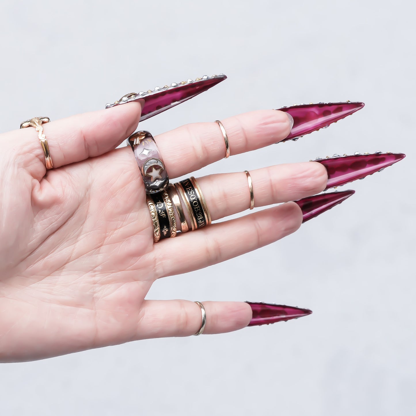 Cupid Heart Ring – Clear Dark Blue × Red Heart / #11