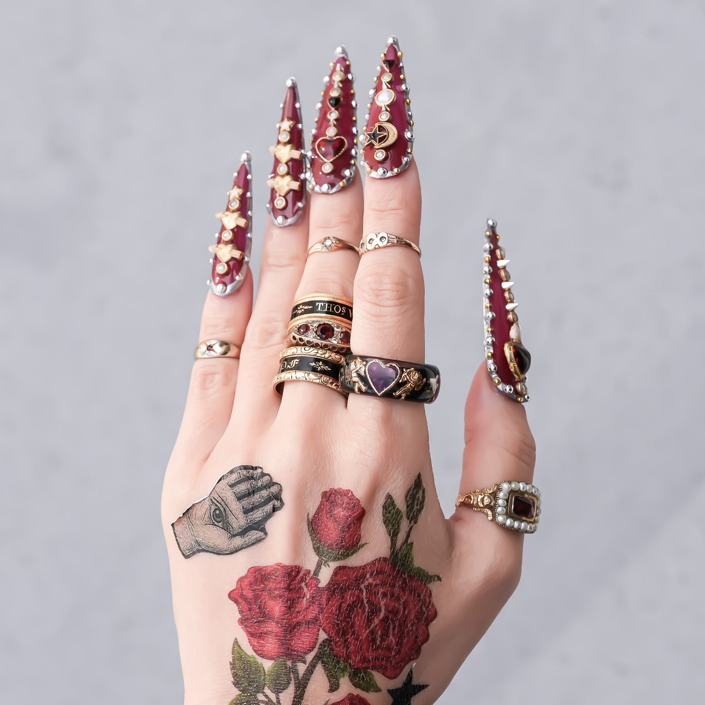 Cupid Heart Ring – Black × Purple Heart / #12 #13