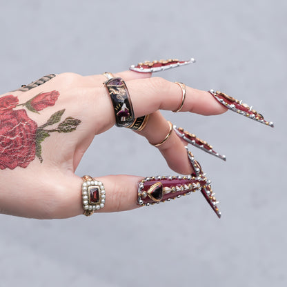 Cupid Heart Ring – Black × Purple Heart / #12 #13