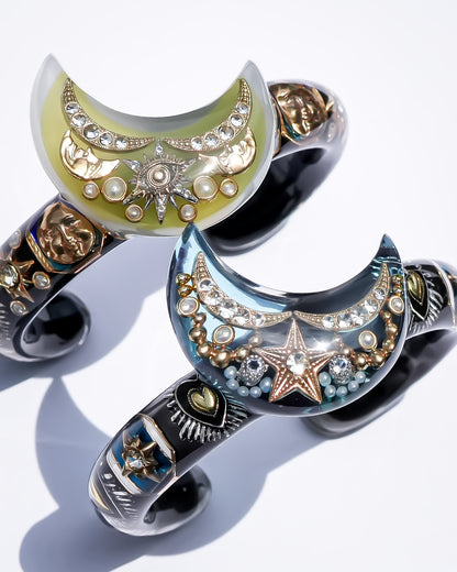 Yellow Moon Spell Bracelet - Black × Yellow