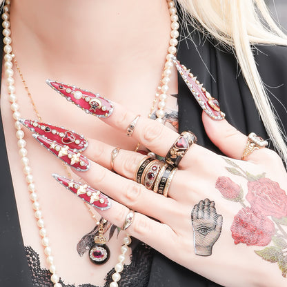 Cupid Heart Ring – Black × Red Heart / #11