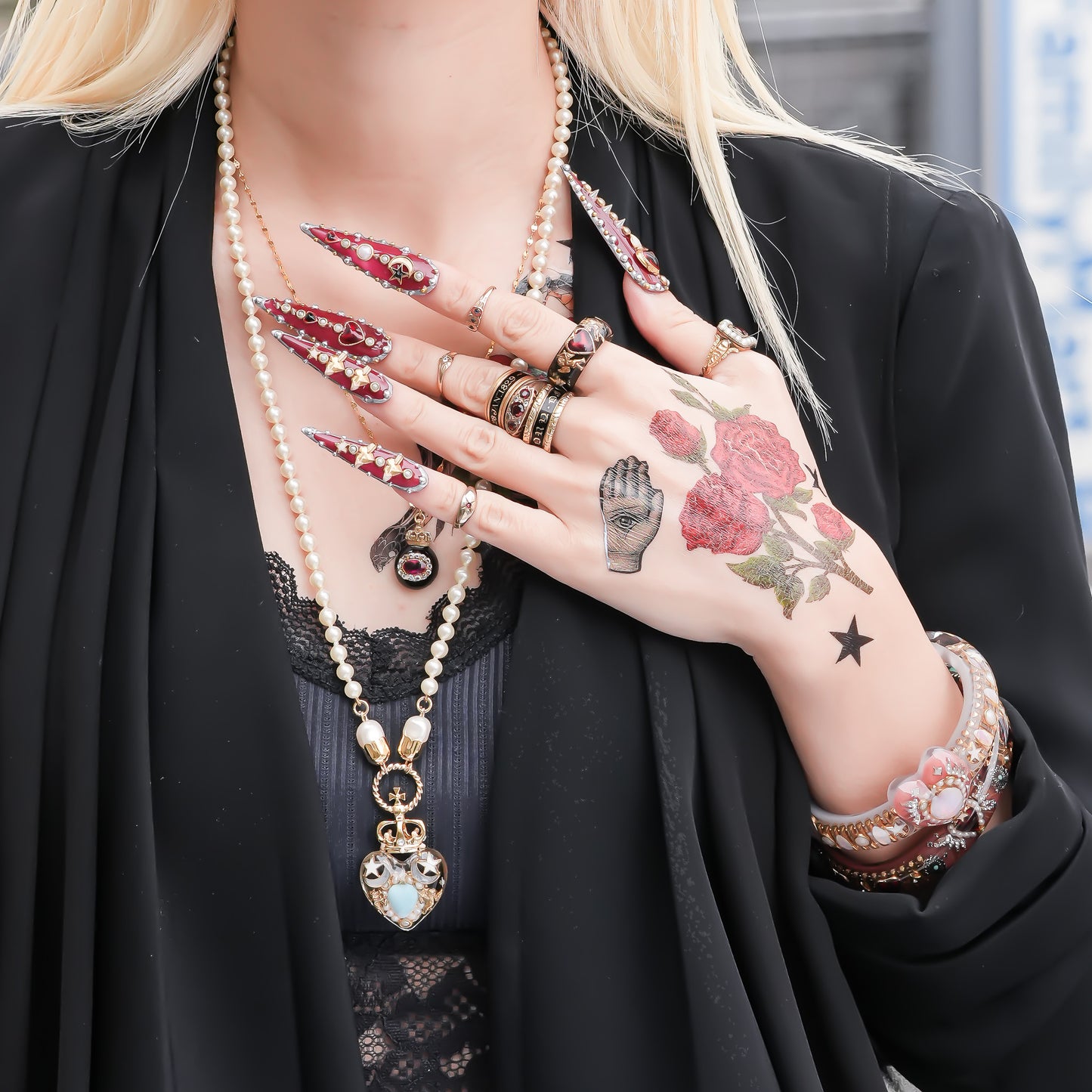 Cupid Heart Ring – Black × Red Heart / #11