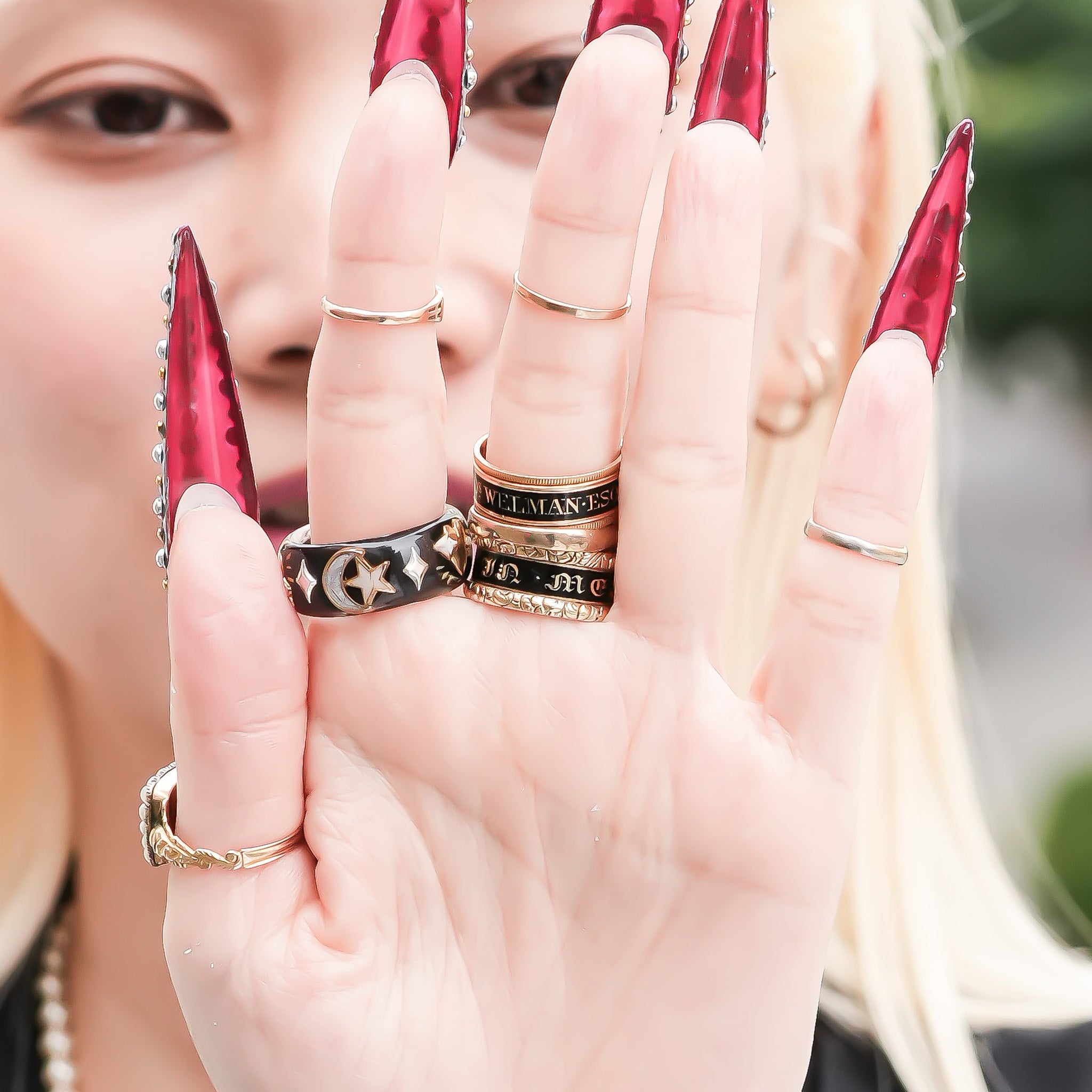 Cupid Heart Ring – Black × Red Heart / #11 – RUKA
