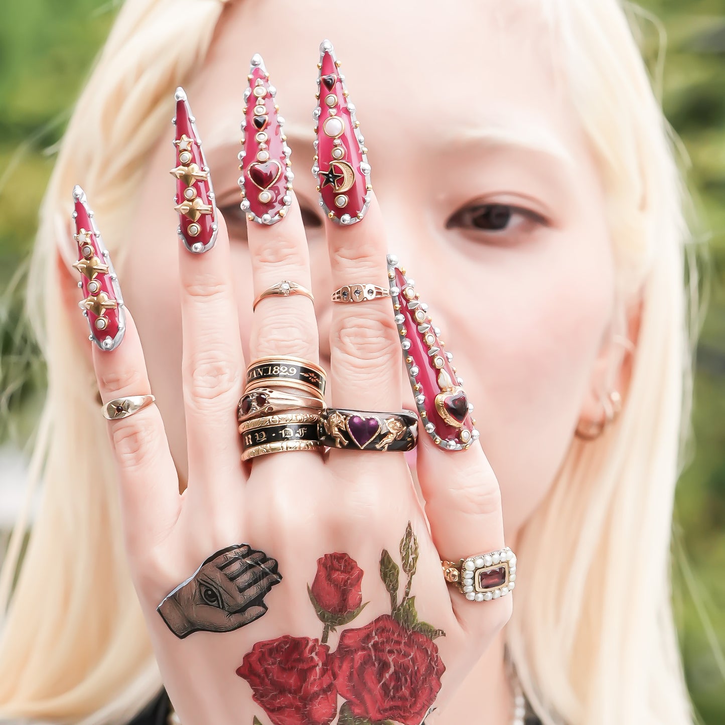 Cupid Heart Ring – Black × Purple Heart / #12 #13