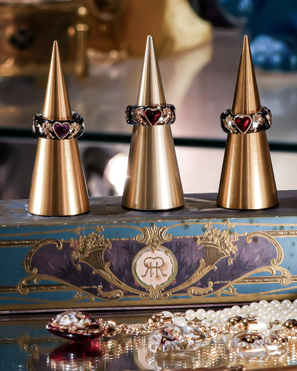 Cupid Heart Ring – Black × Purple Heart / #12 #13