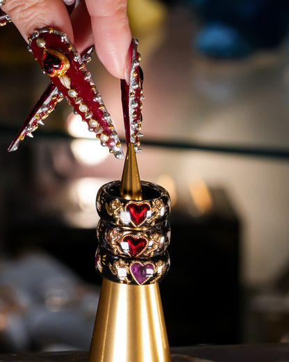 Cupid Heart Ring – Black × Red Heart / #11