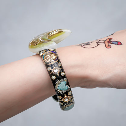 Yellow Moon Spell Bracelet - Black × Yellow