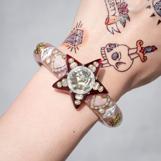 Star Spell Bracelet - Smoky Pink × Red