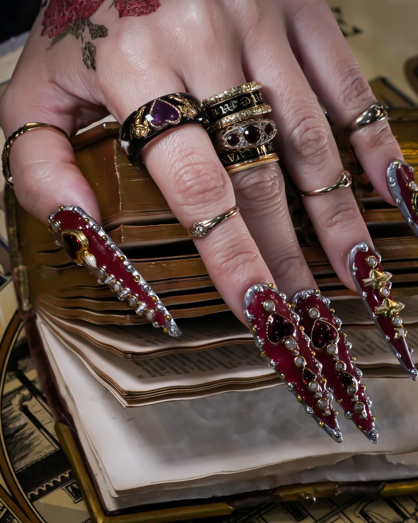 Cupid Heart Ring – Black × Purple Heart / #12 #13