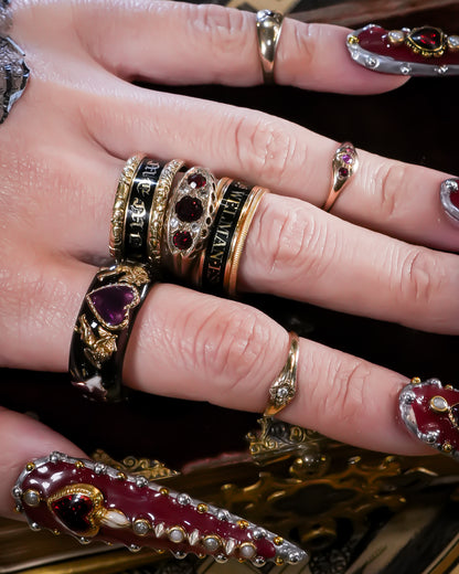 Cupid Heart Ring – Black × Purple Heart / #12 #13