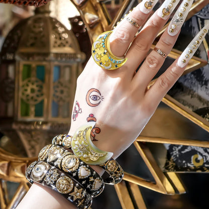Yellow Moon Spell Bracelet - Black × Yellow