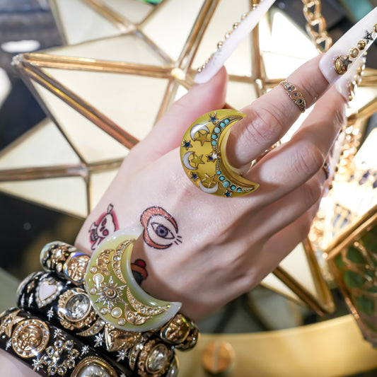 Yellow Moon Spell Bracelet - Black × Yellow