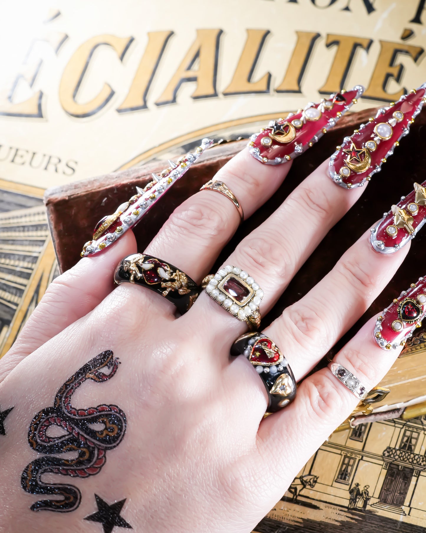 LOVE SMILE RING / BAND / HEART / BLACK / #5