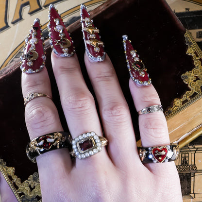 LOVE SMILE RING / BAND / HEART / BLACK / #5