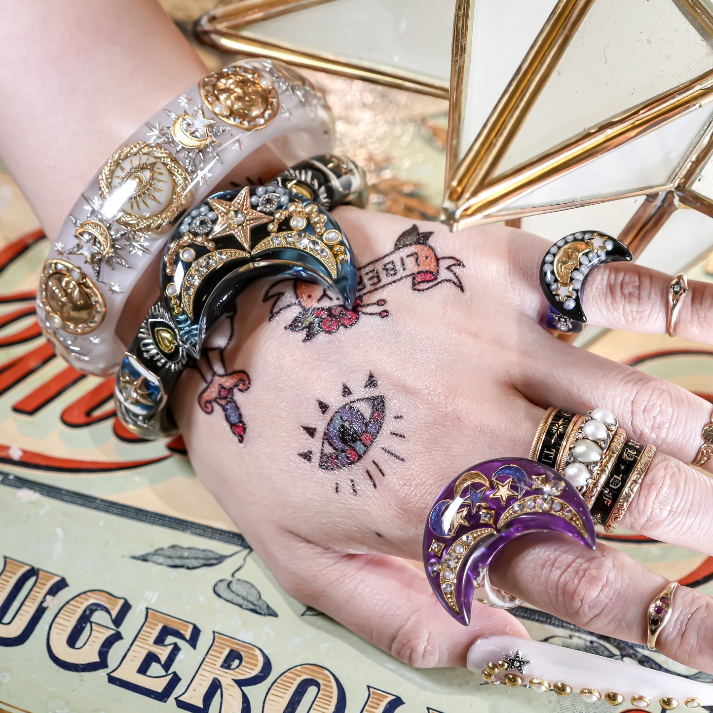 Mystic Moon Ring - Purple × Gold / #13