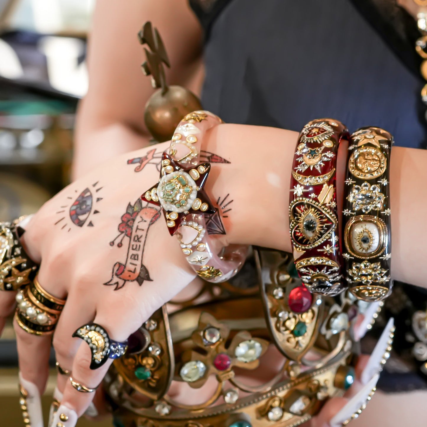 Sacred heart eye Bracelet - Red × Red