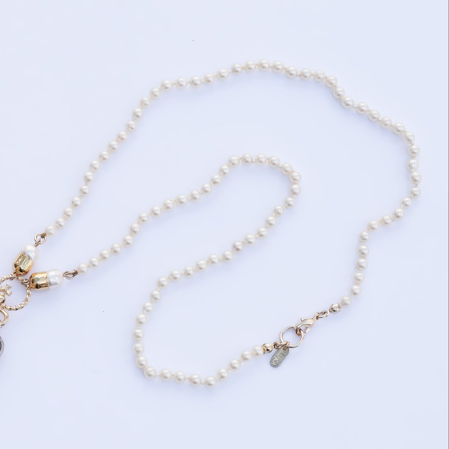 Crown Heart Majolica Pearl Necklace - Red1