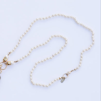 Crown Heart Majolica Pearl Necklace - Red1