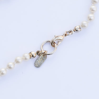 Crown Heart Majolica Pearl Necklace - Opal Pink