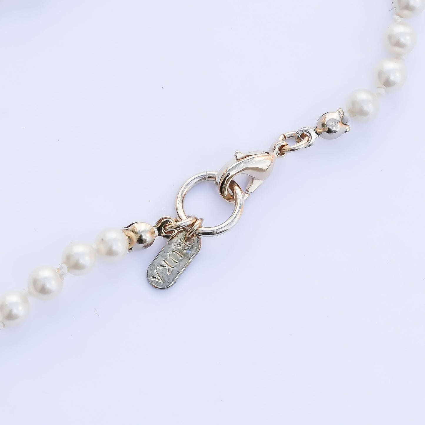 Crown Heart Majolica Pearl Necklace - Turquoise